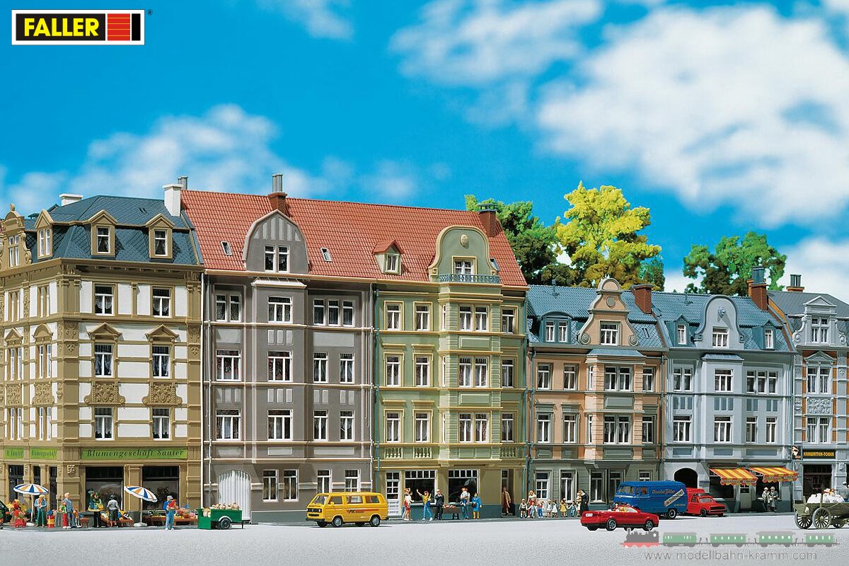 Faller 130915 H0/1:87 Goethestraße, contains four town houses